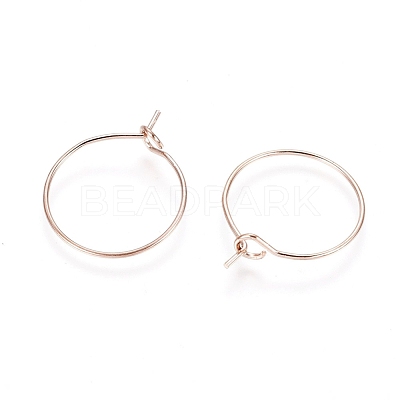 Ion Plating(IP) 316L Surgical Stainless Steel Hoop Earring Findings STAS-D164-04RG-1