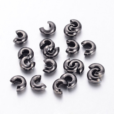 Brass Crimp Beads Covers KK-H290-NFB-NF-1