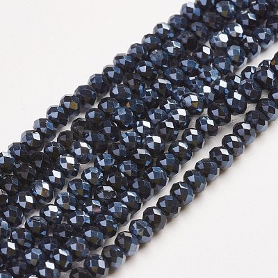 Electroplate Glass Beads Strands X-EGLA-D020-3x2mm-35-1