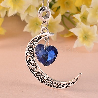 Tibetan Style Moon Large Hole European Big Dangle Charms PALLOY-JF00094-1