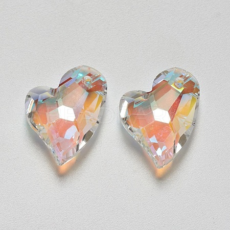 K9 Glass Rhinestone Pendants GLAA-F083-01B-07-1