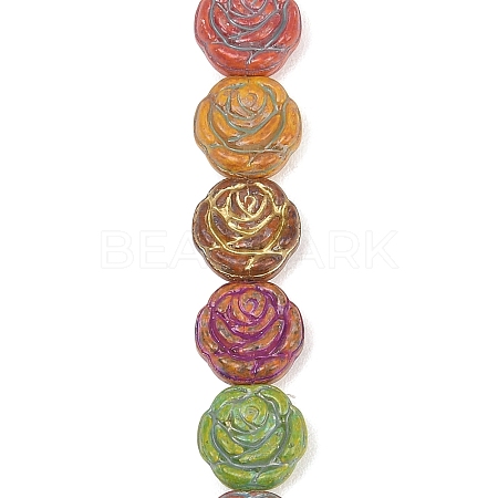 Painted Glass Beads Strands GLAA-F133-07C-1