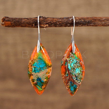 Bohemian Style 304 Stainless Steel Emperor Stone Dangle Earrings SL3554-3-1