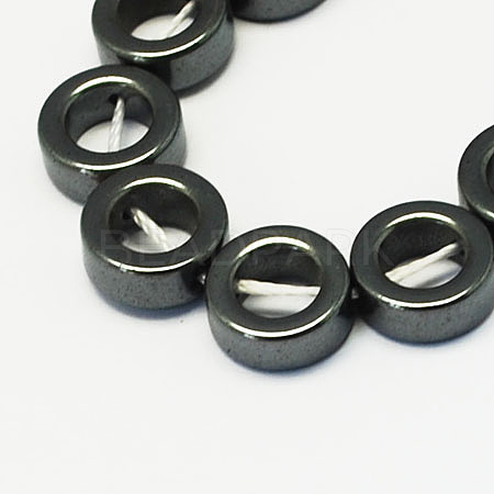 Non-magnetic Synthetic Hematite Beads Strands G-S081-14mm-1