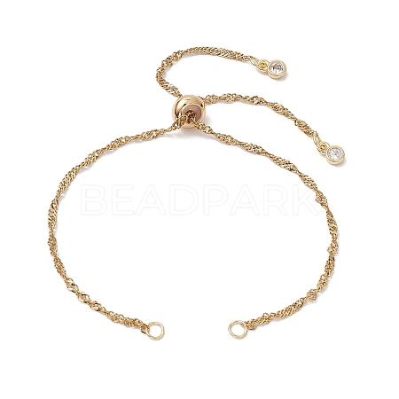 304 Stainless Steel Singapore Chain Slider Bracelet Making AJEW-JB01328-01-1