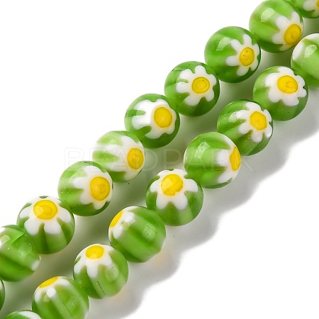 Handmade Millefiori Lampwork Beads Strands LAMP-G164-05M-1