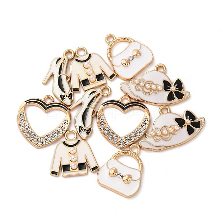 10Pcs 5 Styles Fashion Theme Alloy Enamel Pendants ENAM-FP0002-74-1
