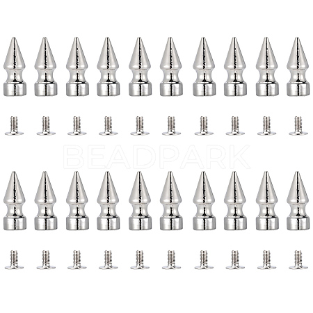 20Pcs Zinc Alloy Spikes Screwback Studs FIND-GF0008-53B-1