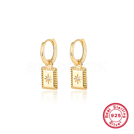 925 Sterling Silver Dangle Hoop Earrings RH5546-1-1