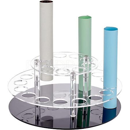 2-Tier Rotatable Round Transparent Acrylic Cosmetics Organizer Holder ODIS-WH0026-05-1