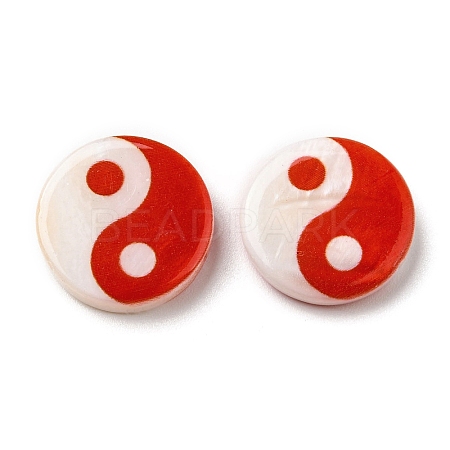 Printed Natural Freshwater Shell Beads SHEL-R129-07C-02-1