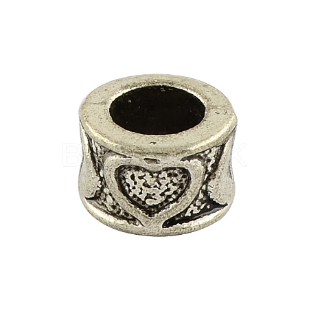 Tibetan Style Alloy Column European Bead Enamel Settings TIBEB-5087-AS-LF-1