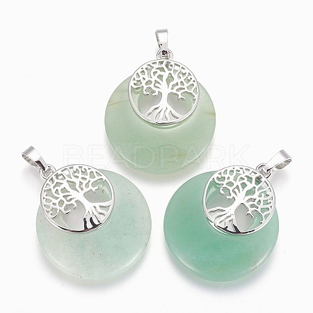 Natural Green Aventurine Pendants G-F573-C17-1