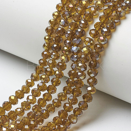 Electroplate Transparent Glass Beads Strands EGLA-A034-T6mm-H07-1