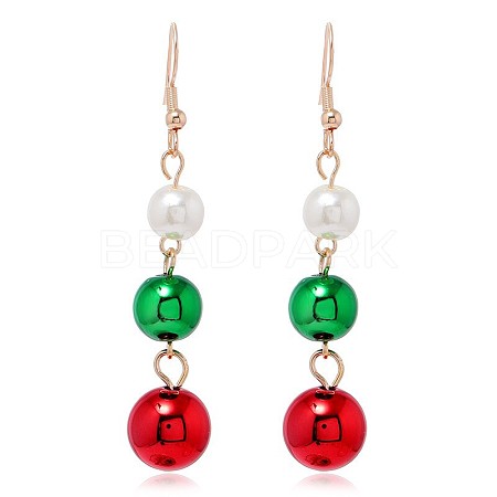 Christmas Theme Alloy Plastic Dangle Earrings FS-WG6FBD6-15-1