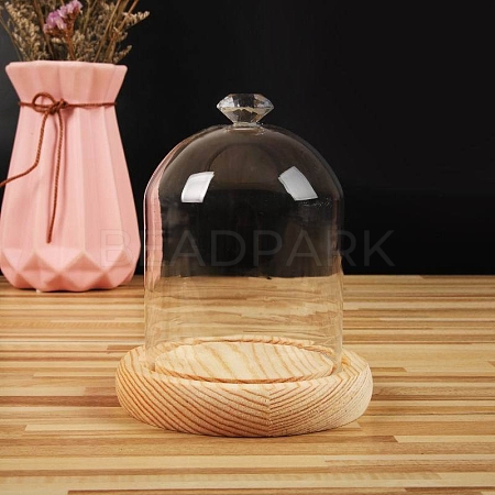 Diamond Shaped Top Clear Glass Dome Cover BOTT-PW0003-001A-A04-1