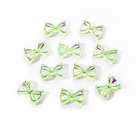 Electroplated Bowknot Resin Cabochons MRMJ-R128-16B-1