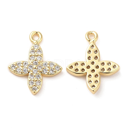 Brass Micro Pave Cubic Zirconia Charms KK-F855-13G-1