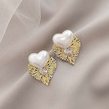 Alloy Rhinestone Stud Earrings FS-WGE0AD6-27-1