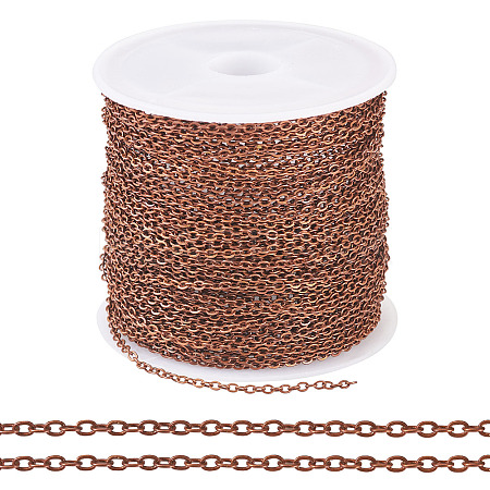 Brass Coated Iron Flat Cable Chains CH-TAC0007-01R-1