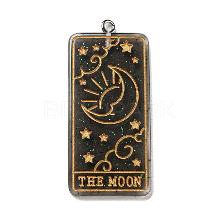 Transparent Resin Tarot Card Pendants MACR-C026-05A-1