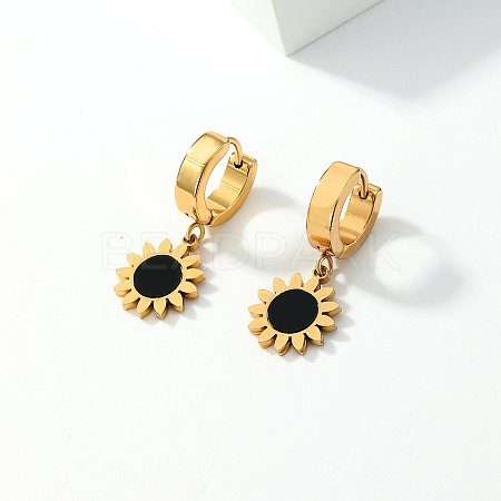 Elegant Sunflower Shaped Hoop Earrings for Women ZM8417-1