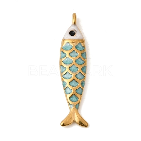 304 Stainless Steel Enamel Pendants STAS-B128-52G-01-1