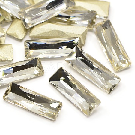 Faceted Rectangle Glass Pointed Back Rhinestone Cabochons RGLA-A014-8x24mm-S01-1