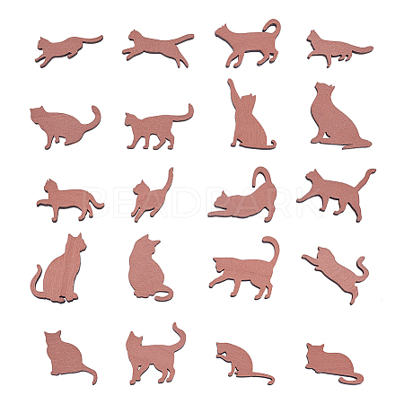 Unfinished Wood Cat Pendants for Painting Arts FIND-UN0007-66-1