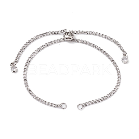 Non-Tarnish Adjustable 304 Stainless Steel Curb Chains Bracelet Making AJEW-JB01213-01-1