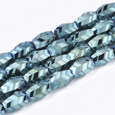 Electroplate Glass Beads Strands EGLA-T018-02-B01-1