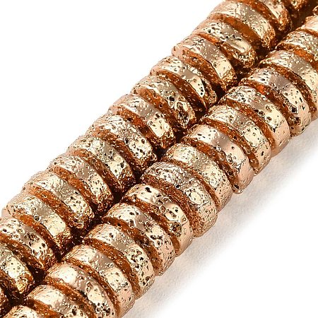Electroplated Natural Lava Rock Beads Strands G-I360-A03-02-1