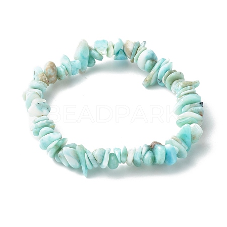 Natural Flower Amazonite Chip Beads Stretch Bracelet for Women BJEW-AL00003-21-1