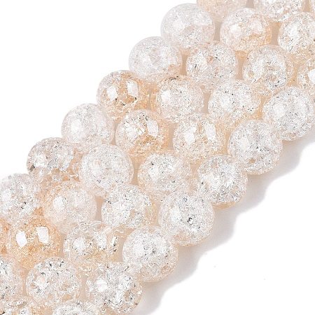 Electroplated Crackle Glass Beads Strands X-EGLA-N014-10mm-02-1