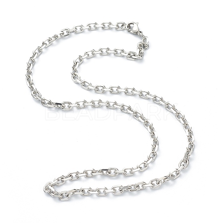 Non-Tarnish 304 Stainless Steel Cable Chain Necklaces LS-NJEW-I248-23P-1