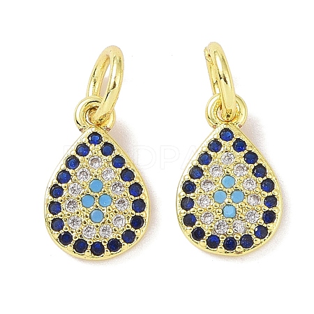 Real 18K Gold Plated Brass Micro Pave Cubic Zirconia Pendants KK-L209-043G-01-1