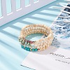 4Pcs 4 Style Natural & Synthetic Mixed Stone Stretch Bracelet Sets with Wood Beads for Women BJEW-JB08359-2