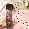 2 Rolls 2 Colors Polyester Heart Flocking Ribbon OCOR-TA0002-78-6