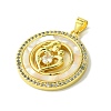 Mother's Day Real 18K Gold Plated Brass Micro Pave Clear Cubic Zirconia Pendants KK-H472-13G-06-2