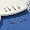 Non-Tarnish 316 Surgical Stainless Steel Flat Round Blank Peg Stud Earring Settings STAS-R073-06G-5