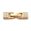 Brass Micro Pave Clear Cubic Zirconia Interlocking Clasps X-KK-C075-36G-1