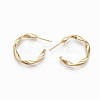 Semicircular Brass Stud Earrings X-KK-Q762-016G-NF-2