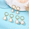Electroplate Shell Pearl Hoop Dangle Earrings for Women EJEW-JE07266-1