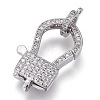Brass Micro Pave Cubic Zirconia Lobster Claw Clasps ZIRC-M108-13A-P-1