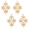 SUPERFINDINGS 4Pcs Brass Pave Clear Cubic Zirconia Connector Charms KK-FH0007-05-1