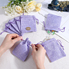 Polyester Imitation Burlap Packing Pouches Drawstring Bags ABAG-BBC0001-02A-03-3