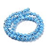 Handmade Evil Eye Lampwork Round Bead Strands LAMP-L055-6mm-21-3