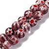Handmade Millefiori Lampwork Beads Strands LAMP-G164-05O-1