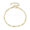 304 Stainless Steel Rectangle Link Chain Bracelets for Women Men BJEW-JB10272-02-1