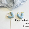 Heart Alloy Enamel Hoop Earrings FS-WG9017F-01-1